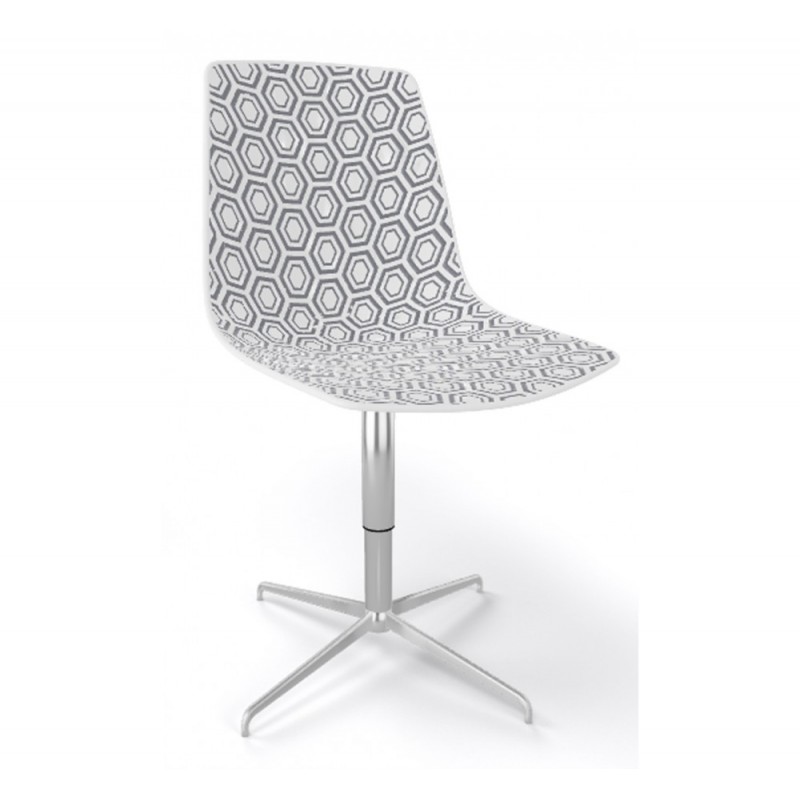 Alhambra cod.92.--/L καρέκλα 00|White  - 04|Grey 70x70x83(45)cm - ΛΕΥΚΟ ΓΚΡΙ ΠΟΛΥΠΡΟΠΥΛΕΝΙΟ 