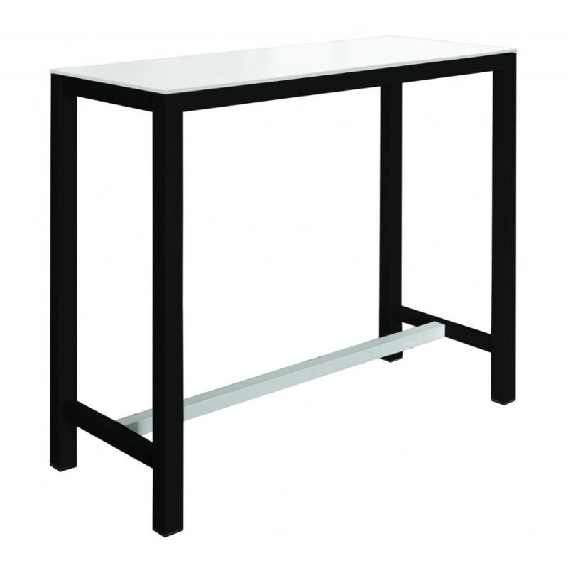 Banket τραπέζι bar Compact-HPL White  - μαύρο μέταλλο  120x50x110cm