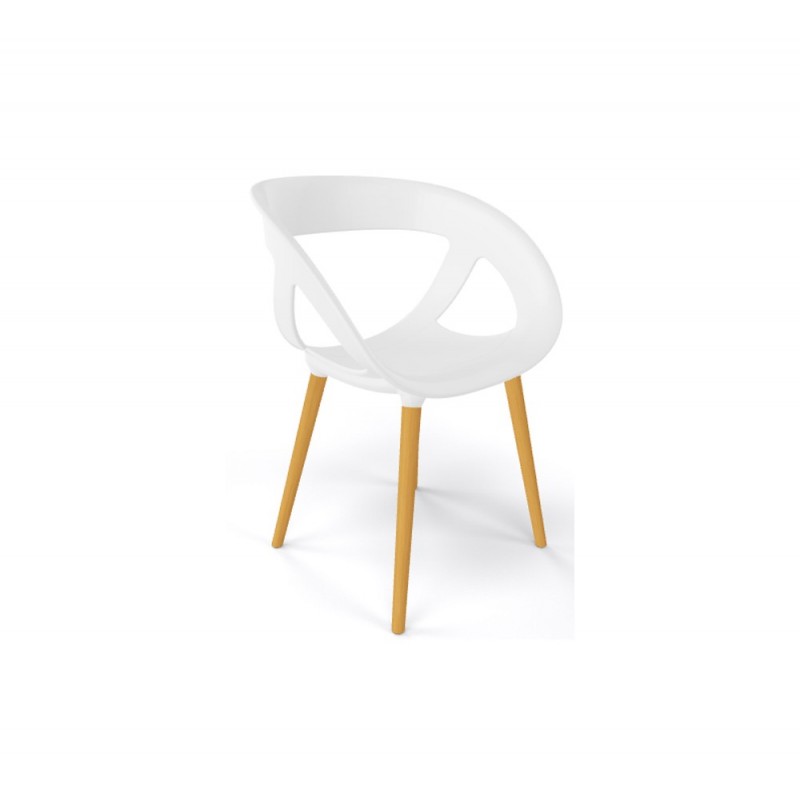 Moema cod.69/BL πολυθρόνα ξύλινη 00-White 59x54x79(45)cm