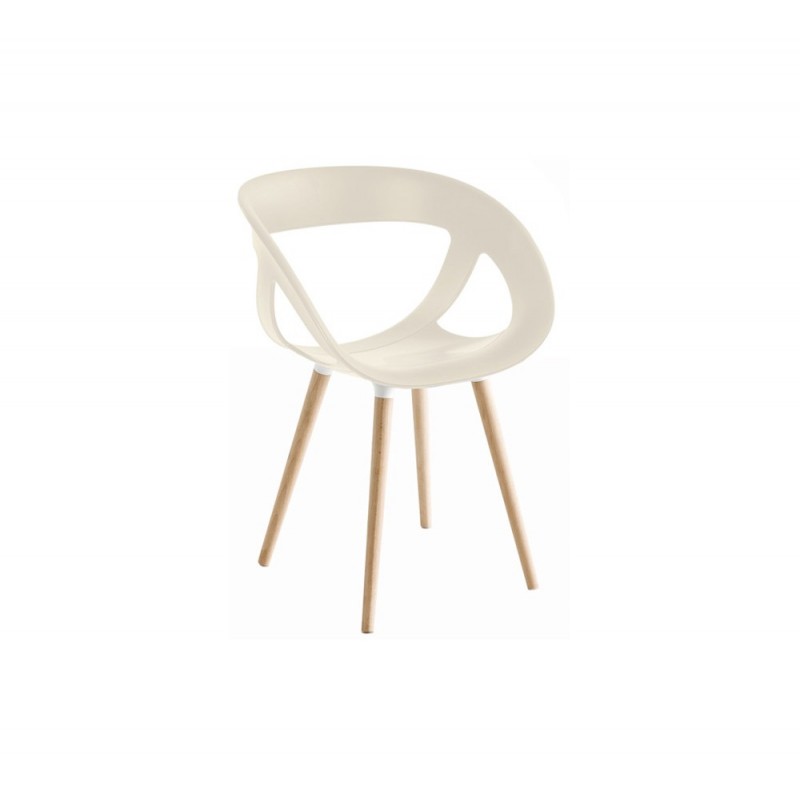 Moema cod.69/BL πολυθρόνα ξύλινη 01-Beige 59x54x79(45)cm