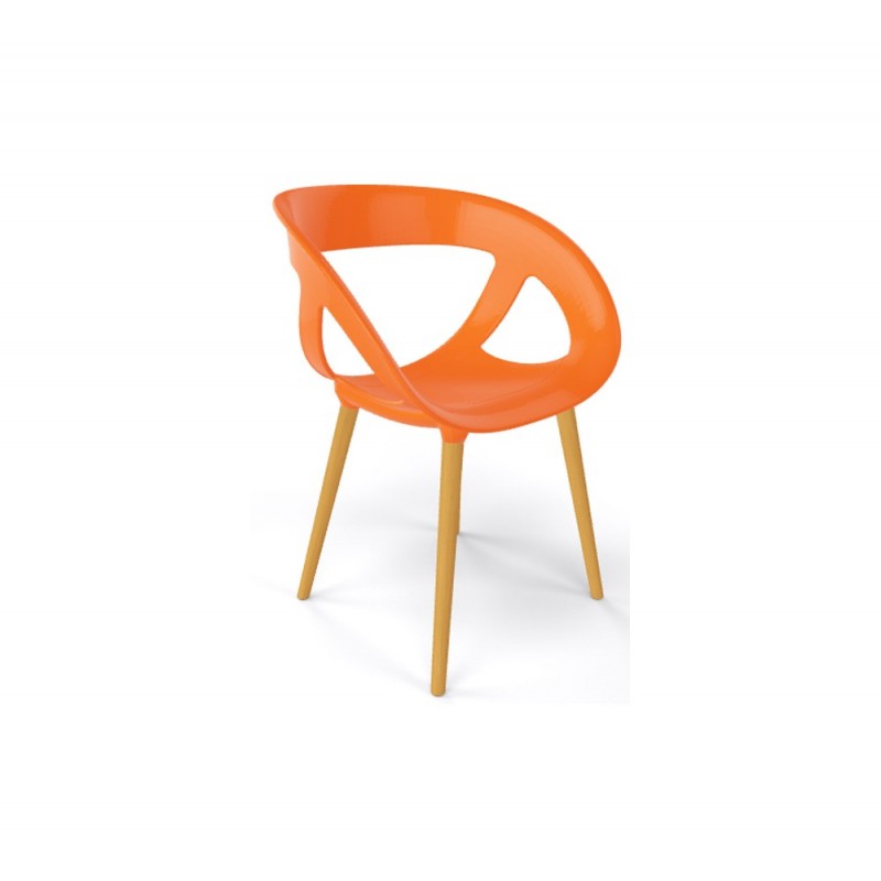 Moema cod.69/BL πολυθρόνα ξύλινη 33-Orange 59x54x79(45)cm