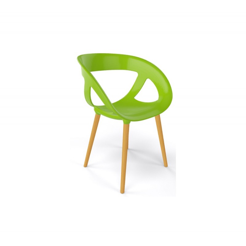 Moema cod.69/BL πολυθρόνα ξύλινη 42-Green 59x54x79(45)cm