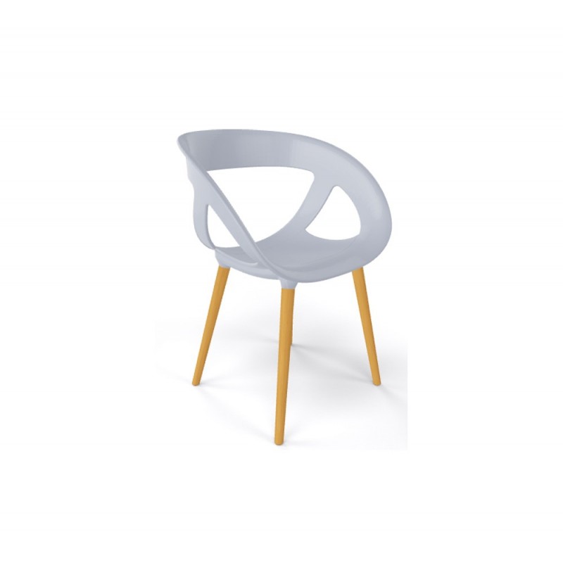 Moema cod.69/BL πολυθρόνα ξύλινη 14-Pearl grey 59x54x79(45)cm