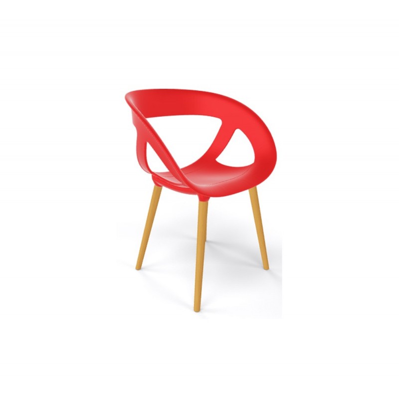 Moema cod.69/BL πολυθρόνα ξύλινη 06-Red 59x54x79(45)cm