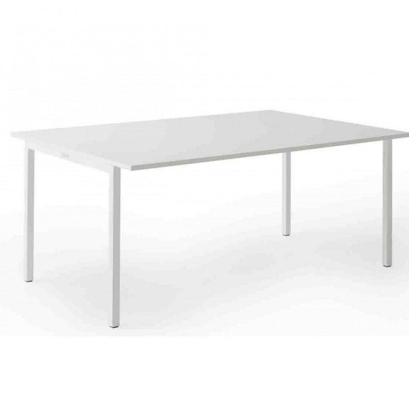 Claro τραπέζι συνεδρίου με επιφάνεια laminate λευκή  - Σκελετός  μεταλλικός με technopolymer 120x180x75cm    
