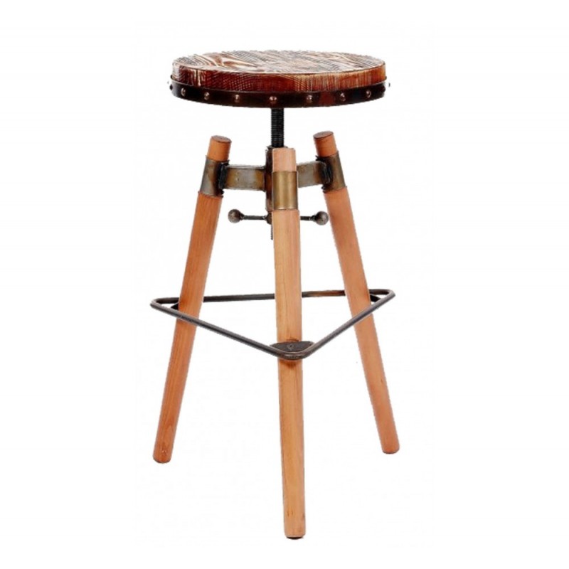 AVF518 ξύλινο σκαμπό bar φυσικό χρώμα διαστάσεις  42x42x75(75)cm