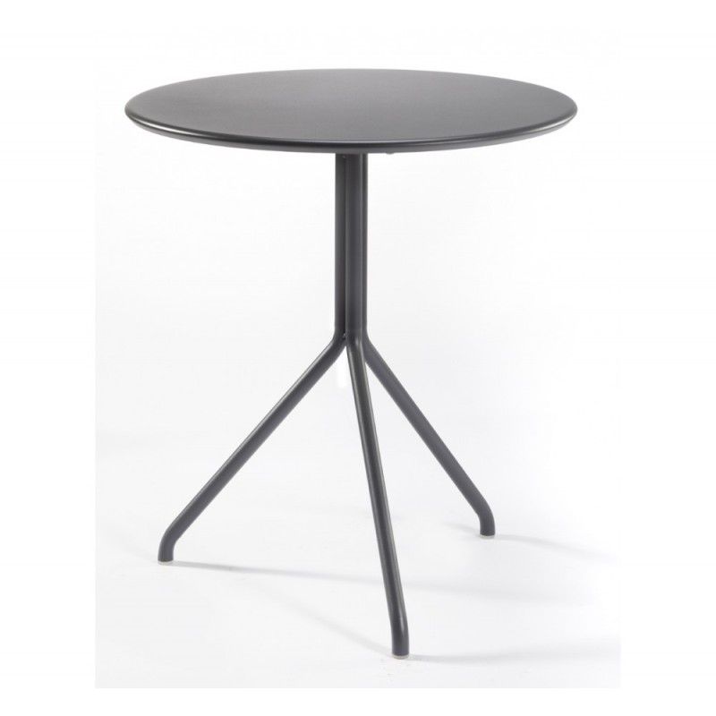 Lol τραπέζι TLL310 Ø70x75cm - μεταλλικό επεξεργασμένο για εξωτερική χρήση  χρωμα γκρι 
