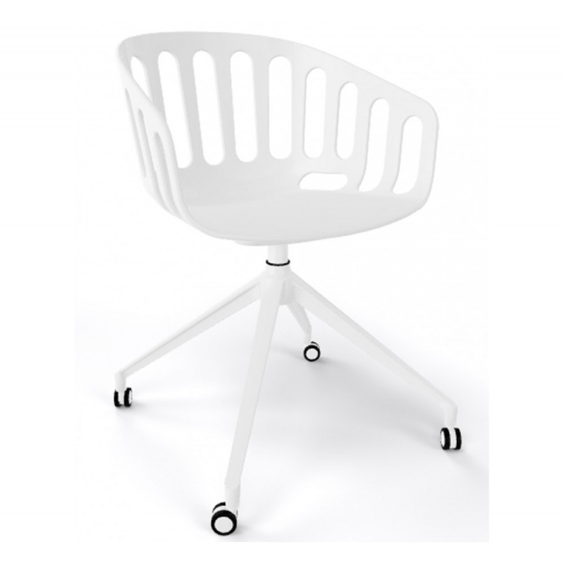 Basket cod.268.--/UR πολυθρόνα 00-White 57x54x80(46)cm λευκό  τεχνοπολυμεριο - λευκός σκελετός 