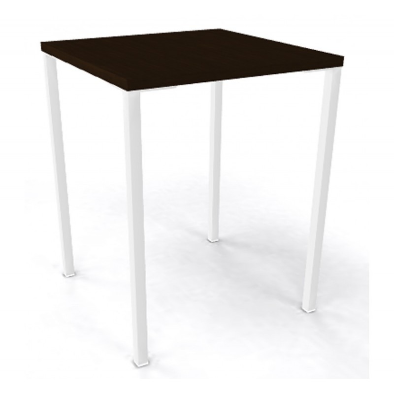 Simply τραπέζι με μεταλλικά πόδια λευκά και laminated επιφάνεια μαύρη 120x80x75cm