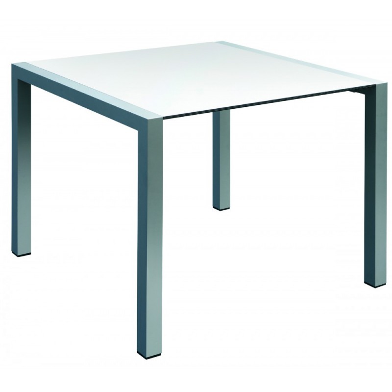 Space τραπέζι 80x150x75cm - Compactop με αλουμίνιο   ΧΡΩΜΑ   ΛΕΥΚΟ -ΓΚΡΙ Κωδικός : 16446-68118