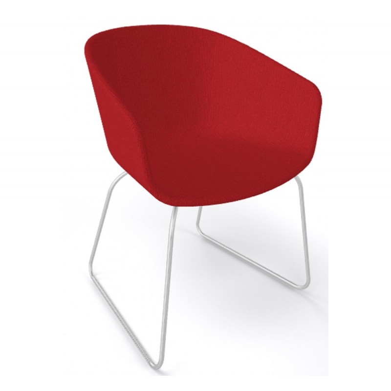 Basket cod.268.--/IST upholstered πολυθρόνα Xρώμιο 61x55x80(47)cm - ύφασμα κόκκινο 