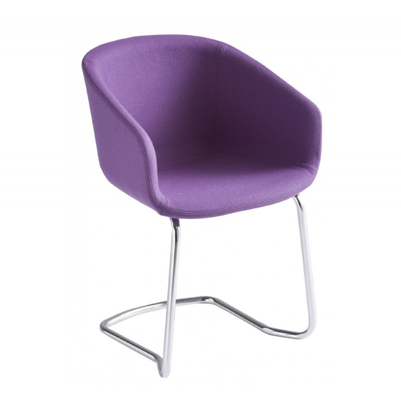 Basket cod.268.--/ICTL upholstered πολυθρόνα Xρώμιο 61x55x80(47)cm - ύφασμα μωβ - χρώμιο σκελετός 