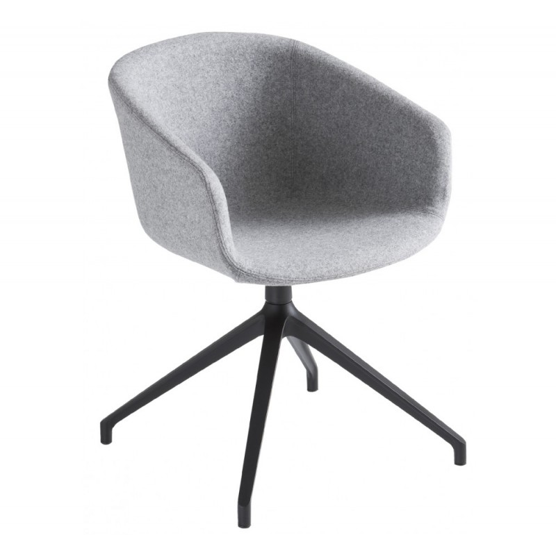 Basket cod.268.--/IU upholstered πολυθρόνα Black μαύρος σκελετός γκρι ύφασμα  60x60x80(47)cm- 1 TMX 