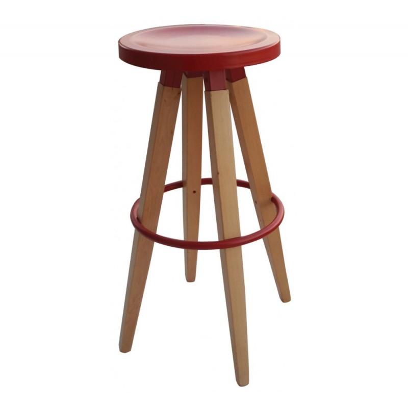 Metropol ξύλινο σκαμπό bar  φυσικό χρωμα 50χ50χ75cm