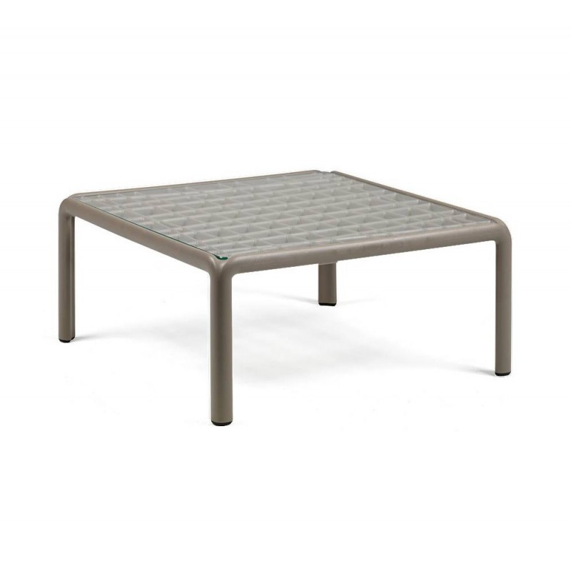 Komodo τραπεζάκι με τζάμι ref.368 10 - Tortora 70x70x32,5cm