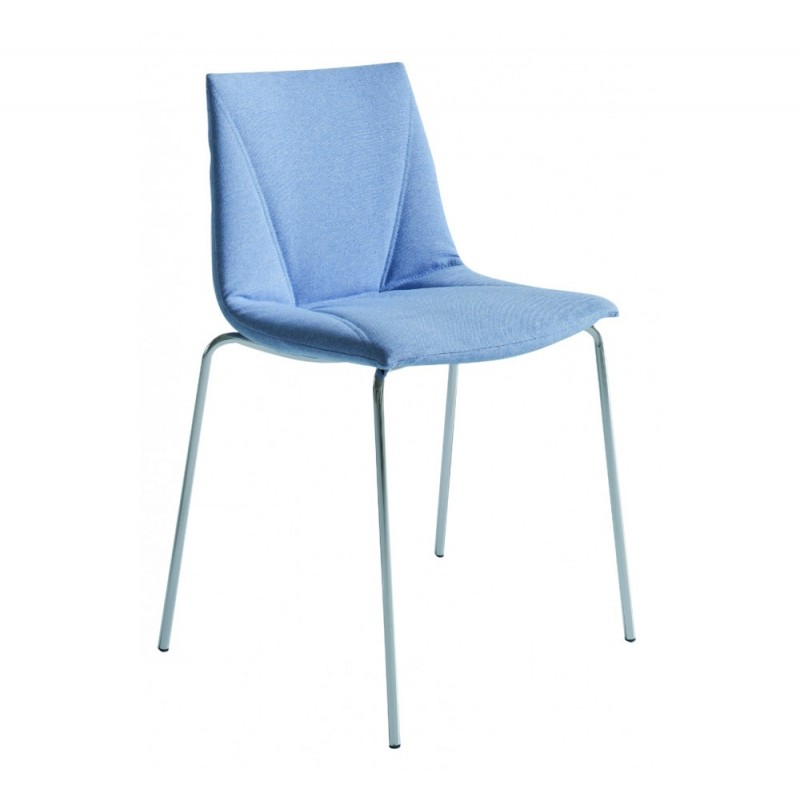 Colorfive Wrap cod.176.--/INA καρέκλα Xρώμιο 49x48x80(45)cm -μπλέ υφασμα 