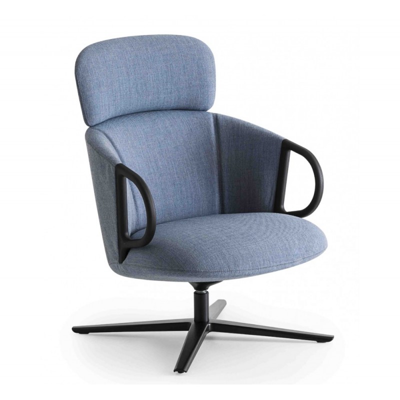 Cucaracha HB πολυθρόνα DK - Kvadrat Fabric  ΓΑΛΑΖΙΟ ΧΡΩΜΑ(Steelcut2) 71,5x76x71(42)cm