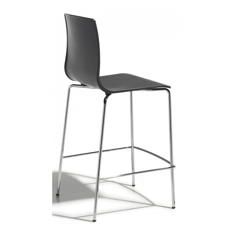 ALICE art.2576 σκαμπό bar H65 VA - Matt anthracite grey coated steel, embossed finish 47x50x100(65)cm