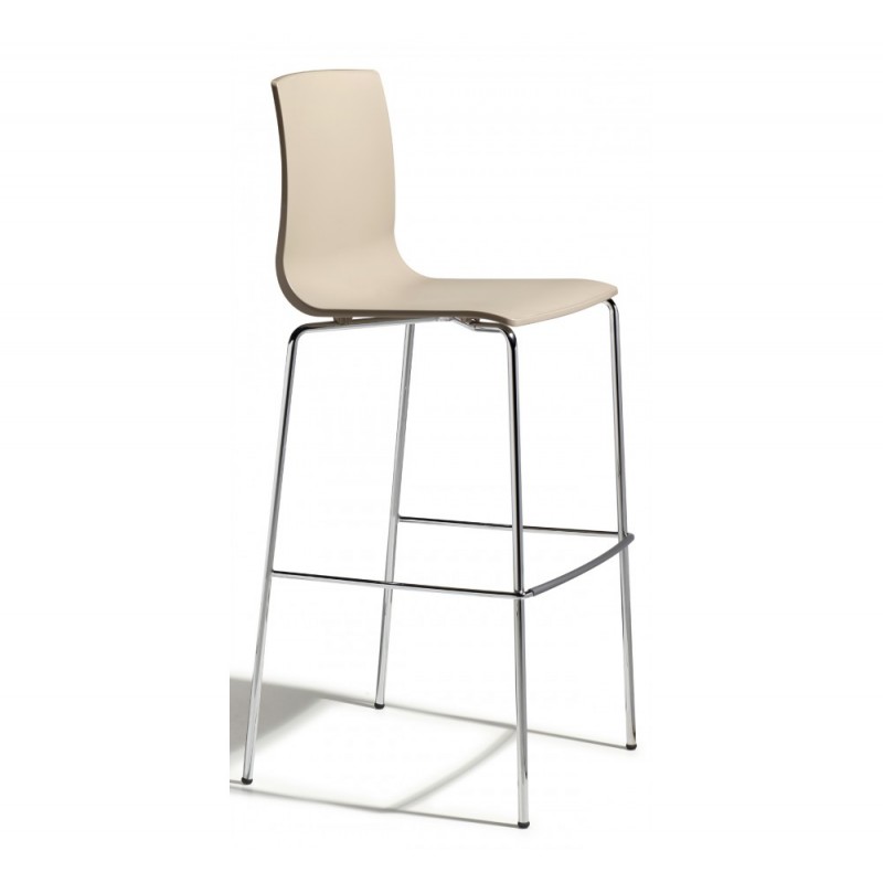 ALICE art.2575 σκαμπό bar H80 VL - Matt linen coated steel embossed finish 49x51x114(80)cm