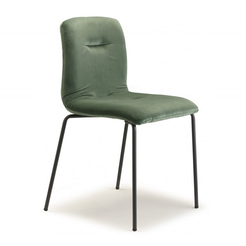 ALICE pop art.2673 μεταλλική καρέκλα VA - Matt anthracite grey coated steel, embossed finish 52x51x84(51)cm - κυπαρίσσι υφασμα 