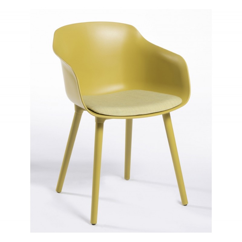 Dame cod.266.__/BP πολυθρόνα απο τεχνοπολυμεριο λεμονί χρώμα με μαξιλαρι  57,5x52x78(66/46)cm