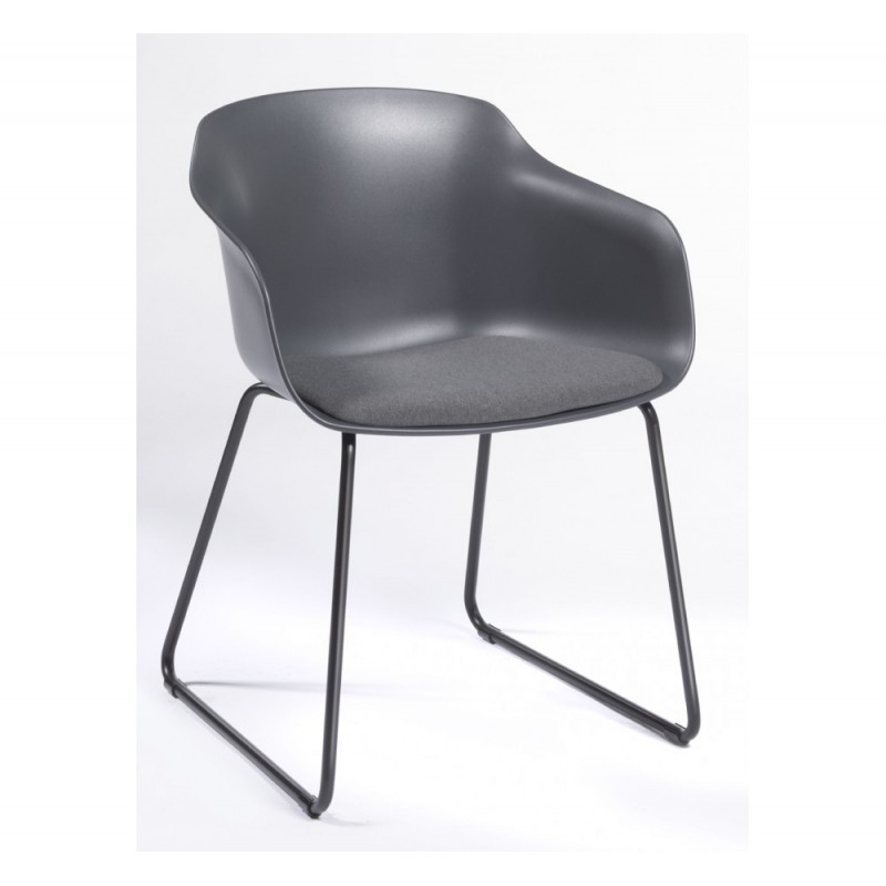 Dame cod.266.__/ST πολυθρόνα μεταλλική ανθρακί πολυπροπυλενιο 57,5x52x78(66/46)cm   