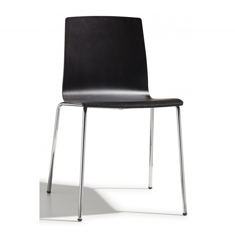 ALICE art.2845 ξύλινη καρέκλα VA - Matt anthracite grey coated steel, embossed finish 51x51x79(47)cm