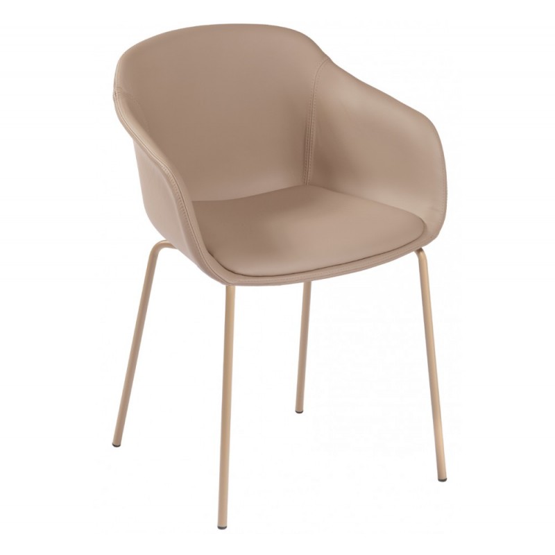 Dress Dame cod.266.__/INA πολυθρόνα 21 58x52,5x77(66/46)cm - μπεζ δερματινη 