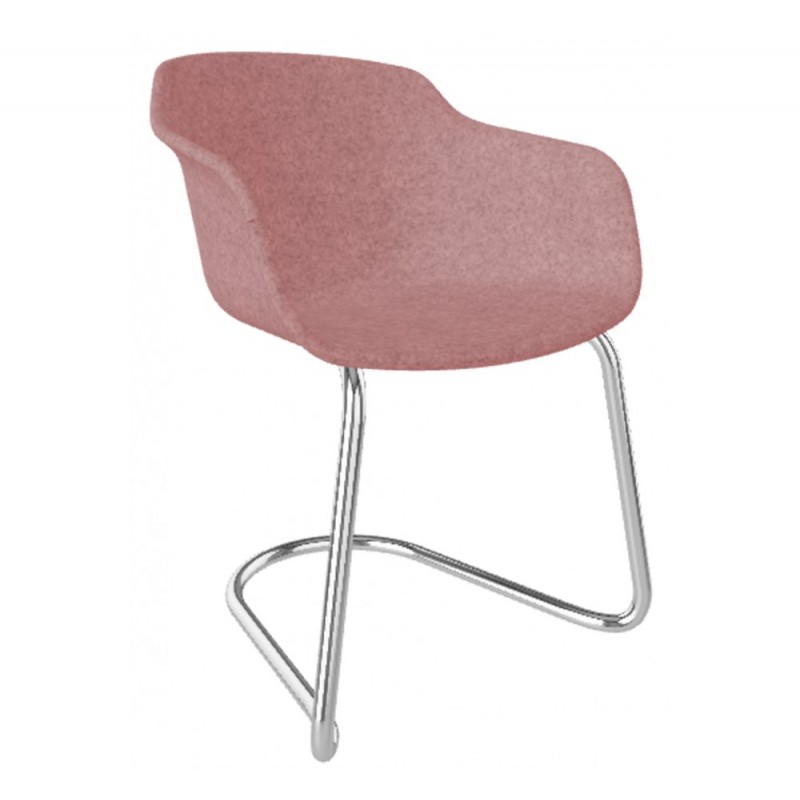 Dress Dame cod.266.__/ICTL πολυθρόνα χρωμιο σκελετό επένδυση  υφάσματος ροζ  58x52,5x77(66/46)cm