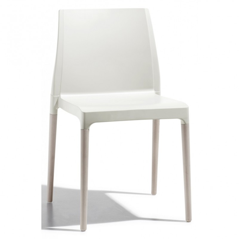 Natural chloe mon amour art.2833 ξύλινη καρέκλα λευκό τεχνοπολυμεριο 49x51x83(47)cm ( η τιμη αφορά 2 τμχ)