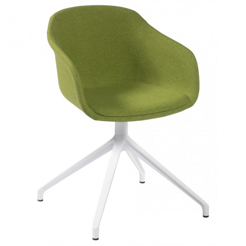 Dress Dame cod.266.__/IU πολυθρόνα White 58x52x78(66/46)cm - λευκος σκελετός - πράσινο ύφασμα 