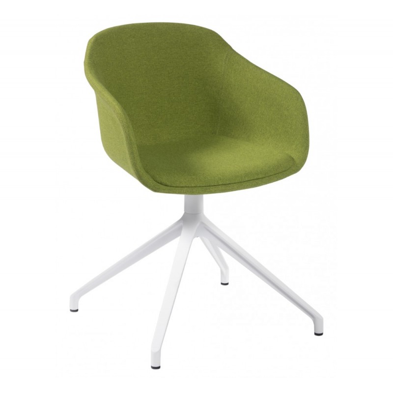 Dress Dame cod.266 πολυθρόνα  με πράσινο ύφασμα και λευκό σκελετό  58x52x78(66/46)cm ελάχοστη παραγγελια 1 τμχ 