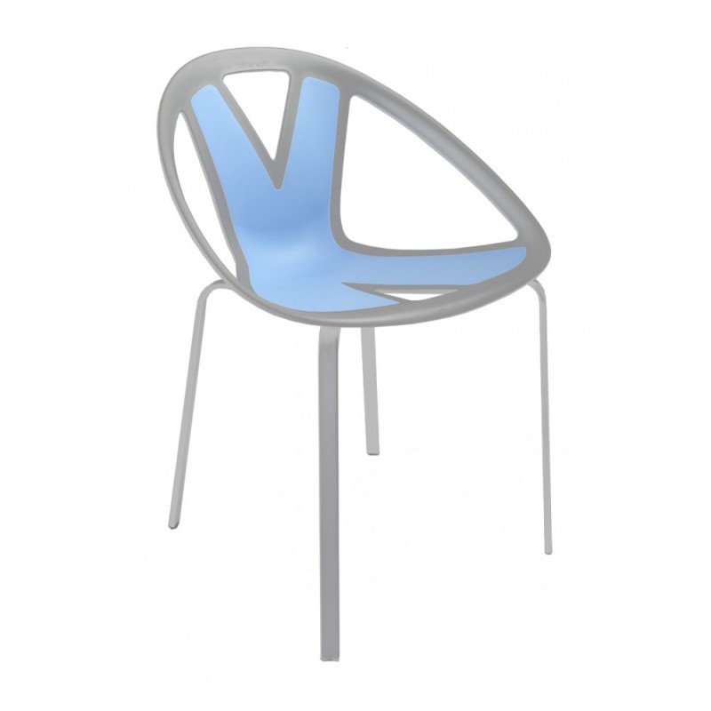 Extreme καρέκλα White-grey  Μέταλλο - Technopolymer  60x53x80(46)cm  Κωδικός : 16944-73258