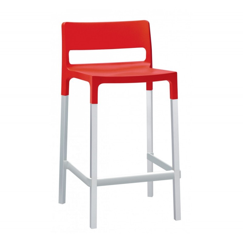 Divo art.2226/31 σκαμπό αλουμινίου (h65) 40 - Red 50x44x88(65)cm