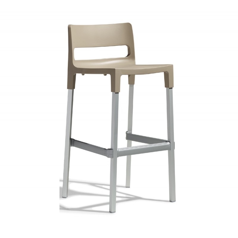 Divo art.2210/16 σκαμπό αλουμινίου (h75) 15 - Dove grey 50x46x98(75)cm