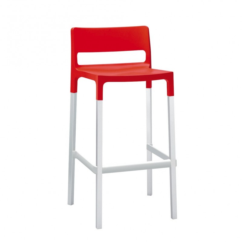 Divo art.2210/16 σκαμπό αλουμινίου (h75) 40 - Red 50x46x98(75)cm