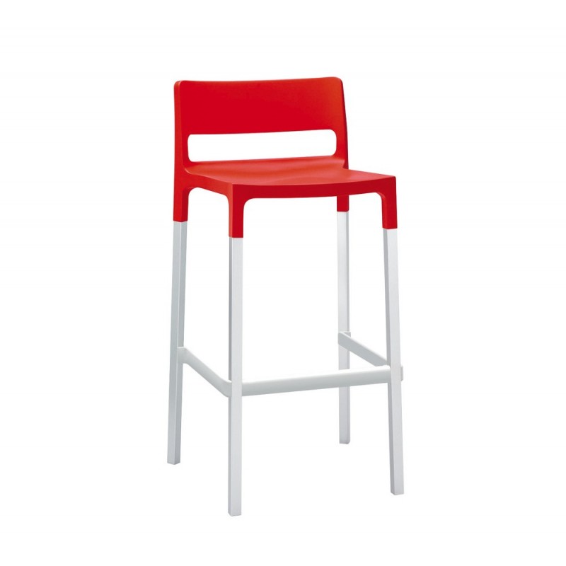 Divo art.2210/16 σκαμπό αλουμινίου (h75) 40 - Red 50x46x98(75)cm