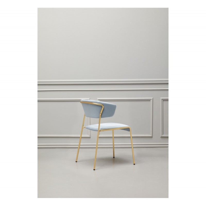 Lisa art.2851 μεταλλική πολυθρόνα VA - Matt anthracite grey coated steel, embossed finish 51x56x77(46)cm