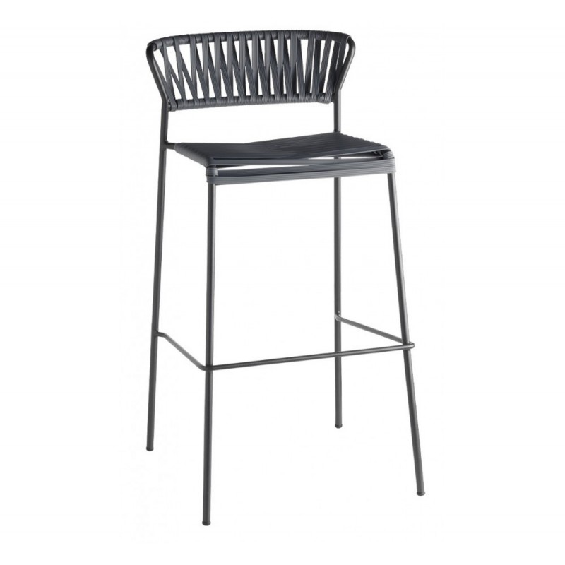 Lisa club art.2876 μεταλλικό σκαμπό (h65) P86 Graphite 52x50x88(65)cm