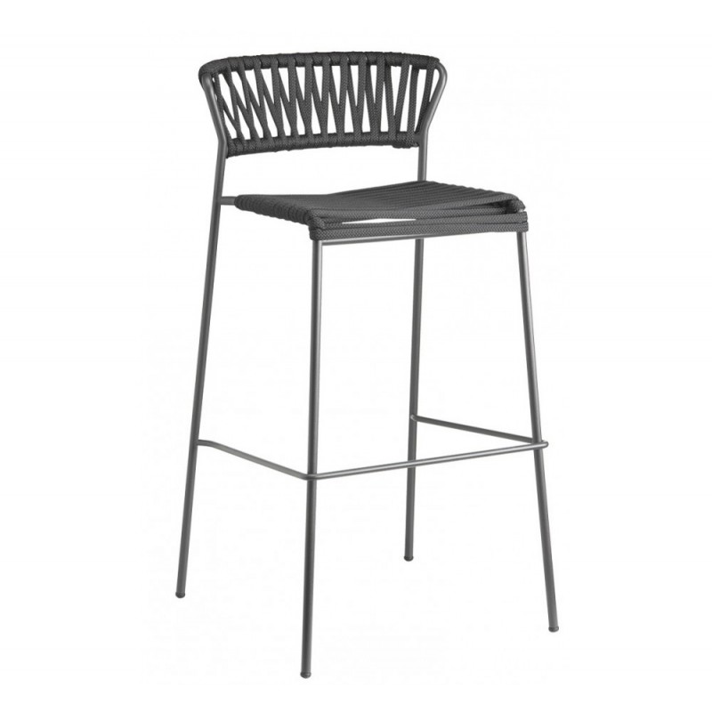 Lisa filo art.2872 μεταλλικό σκαμπό (h65) N80 Black 50x52x88(65)cm