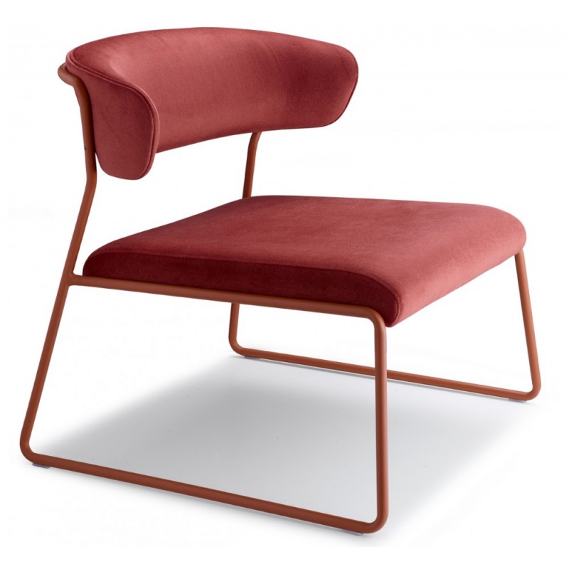 Lisa lounge art.2858 μεταλλική πολυθρόνα VE - Matt terracotta coated steel, embossed finish 70x65x66(37)cm
