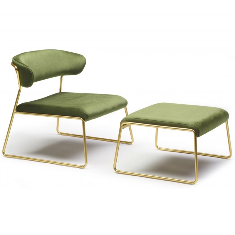 Lisa lounge art.2858 μεταλλική πολυθρόνα OS - Satin brass finish steel 70x65x66(37)cm
