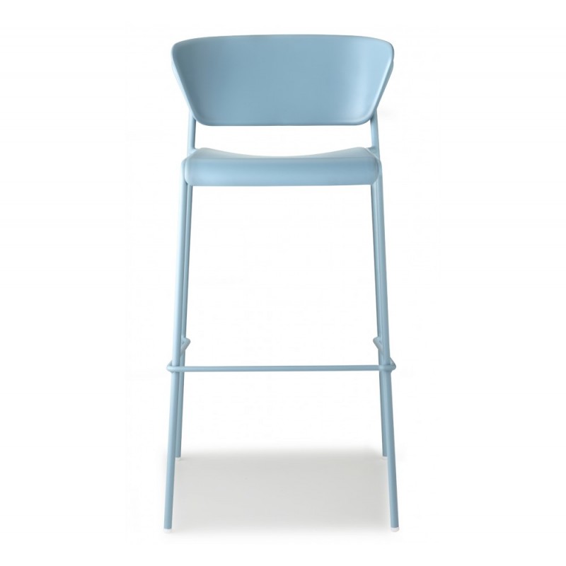 Lisa art.2867 technopolymer σκαμπό (h75) VO - Matt air-force blue coated steel, embossed finish 52x50x98(75)cm - μπλέ καθισμα - μπλε σκελετο 