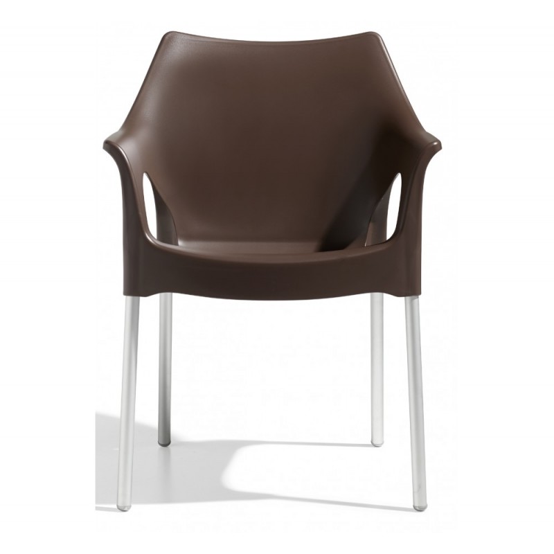 Ola art.2116/23 πολυθρόνα αλουμινίου 72 -Cocoa 59x54x82(65/45)cm