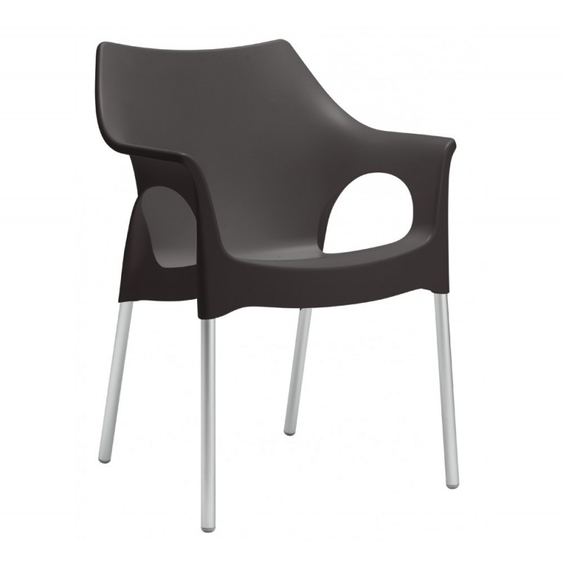 Ola art.2116/23 πολυθρόνα αλουμινίου 81 - Anthracite 59x54x82(65/45)cm