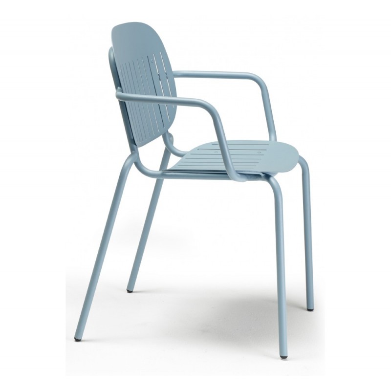 SISI barcode art.2507 μεταλλική πολυθρόνα ZO - Zinc and matt air-force blue coated, embossed finish 62x55x80(44)cm