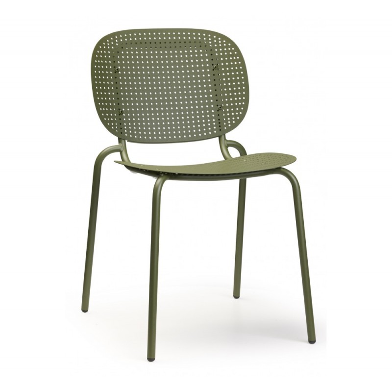 SISI dots art.2505 μεταλλική καρέκλα ZV - Zinc and matt olive green coated, embossed finish 50x55x80(44)cm