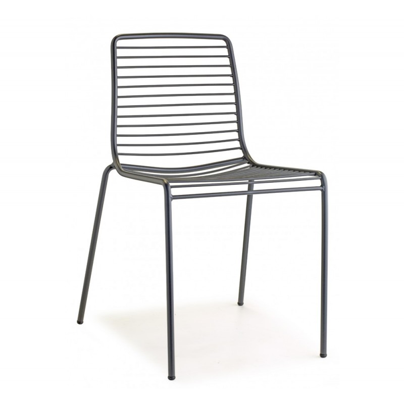 Summer art.2522 μεταλλική καρέκλα VA - Zinc and matt anthracite grey coated steel, embossed finish 52x57,5x80(47)cm