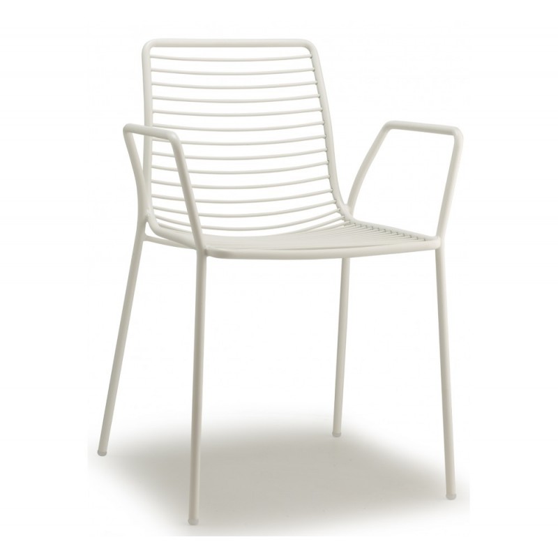 Summer art.2520 μεταλλική πολυθρόνα VB - Zinc and matt white coated steel, embossed finish 57x55,5x80(47/67)cm