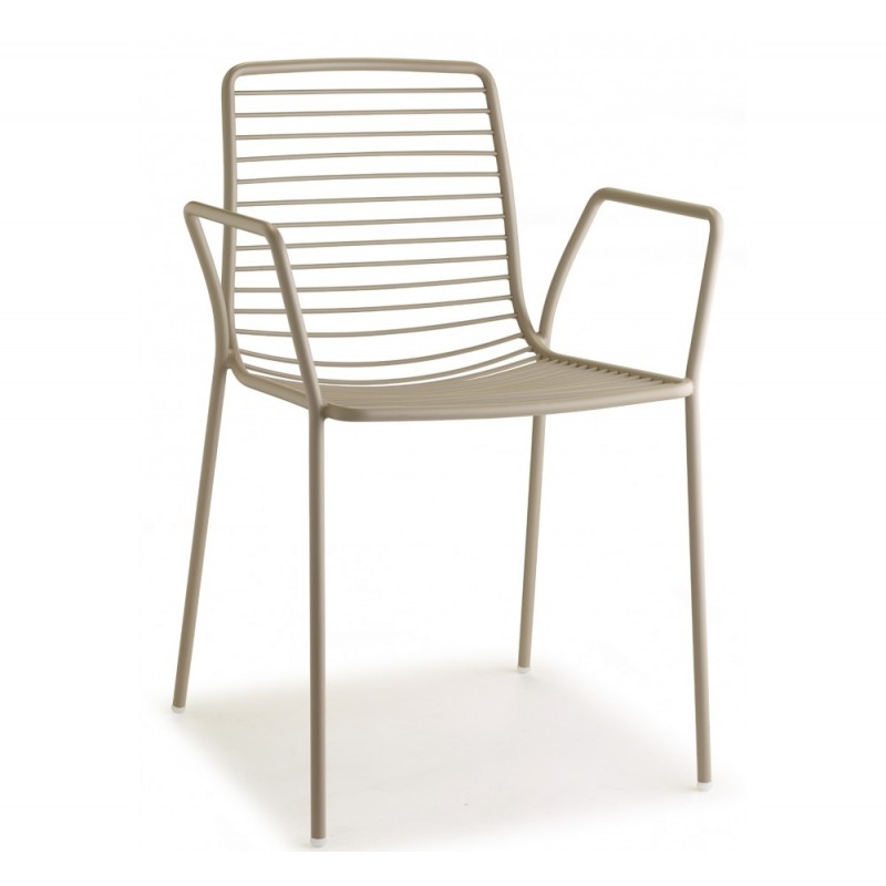 Summer art.2520 μεταλλική πολυθρόνα VT - Zinc and matt dove grey coated steel, embossed finish 57x55,5x80(47/67)cm